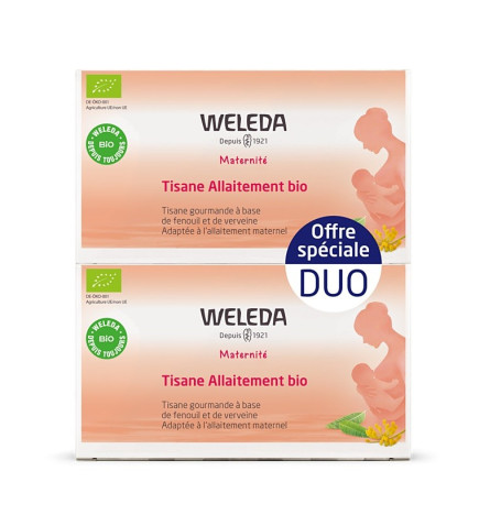 Weleda – Maternité Tisane Allaitement Fenouil Verveine Bio Lot de 2 x 20 sachets