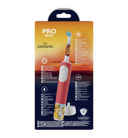 Oral-B – Pro Kids 3+ Brosse à Dents Électrique Le Roi Lion Dès 3 ans