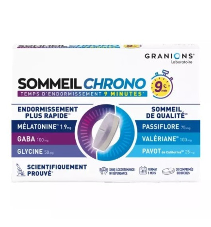 Granions – Sommeil Chrono 9 min  x30 comprimés bicouches