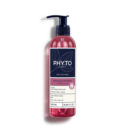 Phyto – Boucles Intenses Gelée AntiFrizz Boucles  Cheveux Ondulés, Bouclés, Frisés et Crépus 250ml
