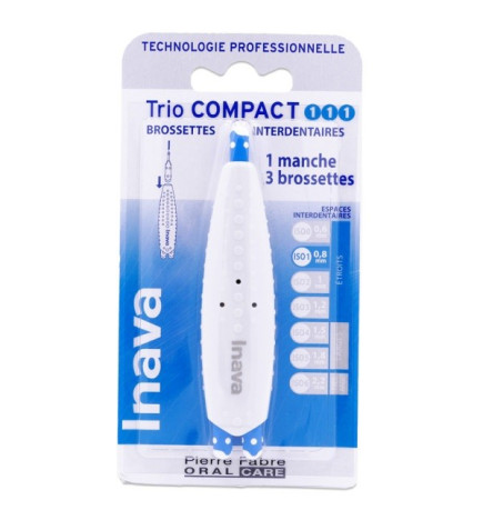 Inava – trio compact, brossettes interdentaires 0,8 mm