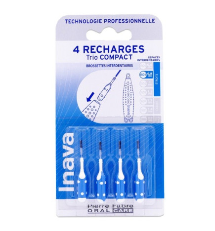 Inava – recharge trio compact, 4 brossettes ISO 1 (0,8 mm)