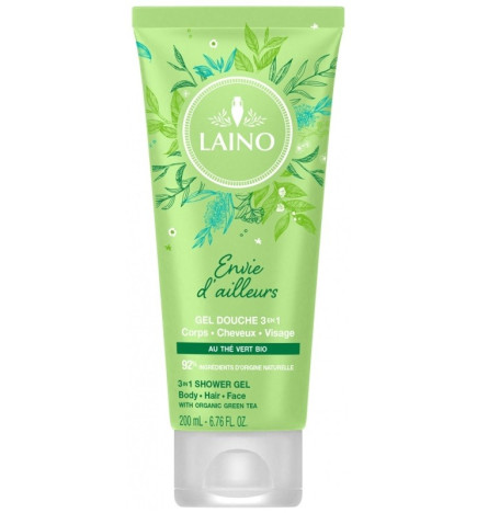 LAINO – Gel douche 3-en-1 hydratant au thé vert, 200 ml