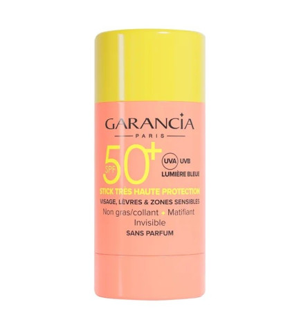 Garancia – Stick Solaire Invisible SPF50+  Visage, Lèvres et Zones Sensibles 15g