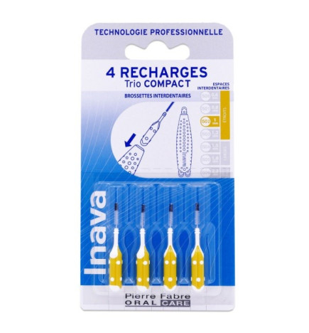 Inava – recharge trio compact, 4 brossettes ISO 2 (1,0 mm)