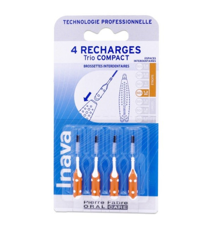 Inava – recharge trio compact, 4 brossettes ISO 3 (1,2 mm)