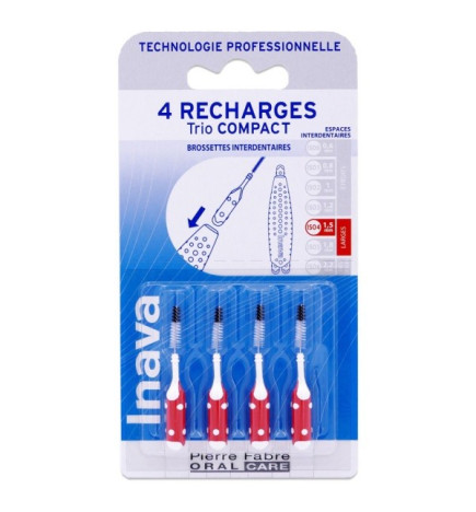 Inava – recharge trio compact, 4 brossettes n°4 (1,5 mm)