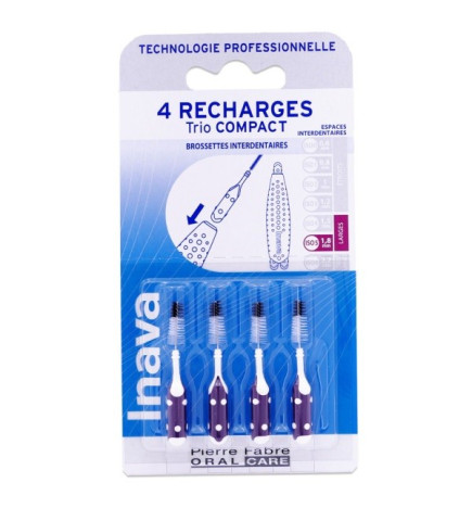 Inava – recharge trio compact, 4 brossettes n°5 (1,8 mm)