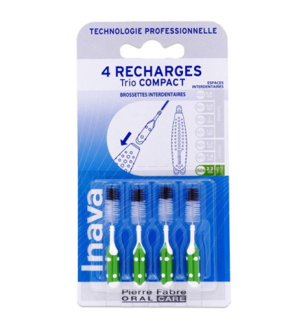 Inava – recharge trio compact, 4 brossettes n°6 (2,2 mm)