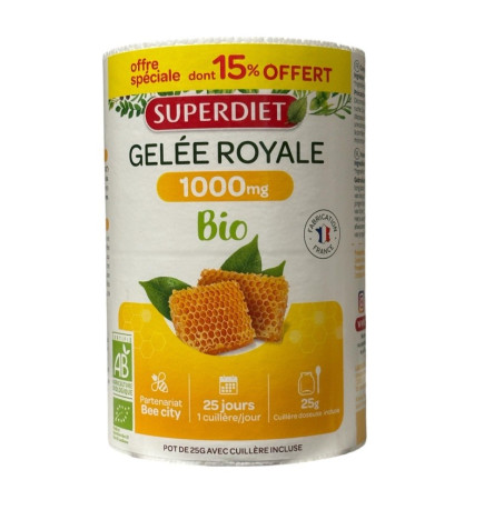 Super Diet – Gelée royale bio, 25 g dont 15% offert
