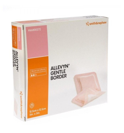 Allevyn – Gentle border pansements hydrocellulaire siliconé, 12.5x12.5cm x16