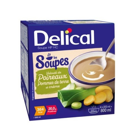 Delical –  Soupes Velouté de Poireaux Pommes de Terre et Crème 4x200ml