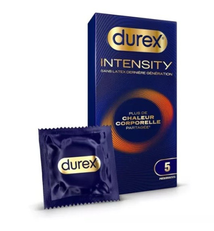 Durex – Préservatifs Intensity sans latex, x5