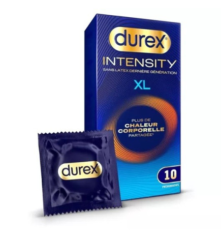 Durex – Préservatifs Intensity XL sans latex, x10