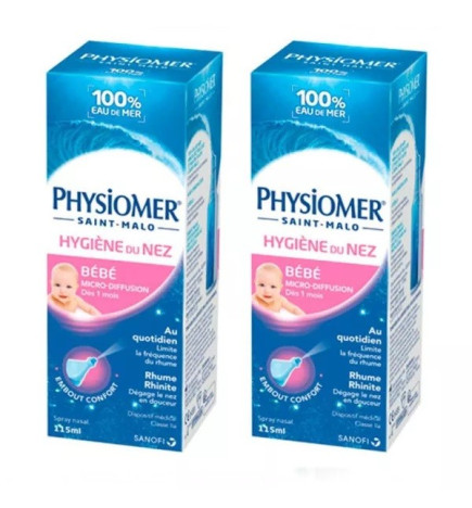 Physiomer – hygiène du nez bébé micro-diffusion, lot de 2 × 115 ml