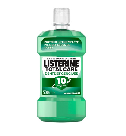 Listerine – Bain de Bouche Total Care Dents et Gencives 10en1 Menthe Fraiche 500ml