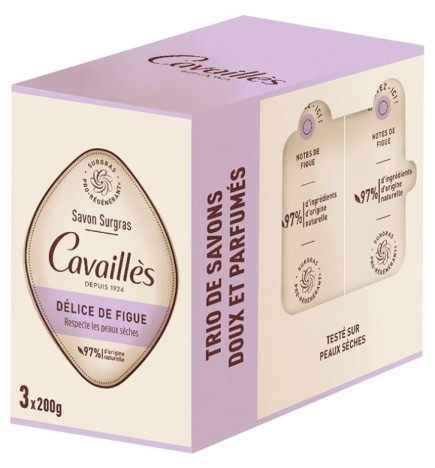 Cavaillès – savon surgras délice de figue, 3 × 200 g
