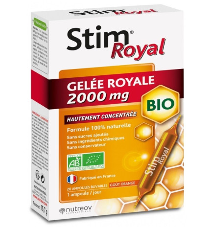 Nutreov – Stim Royal Gelée Royale 2000 mg Bio, 20 ampoules