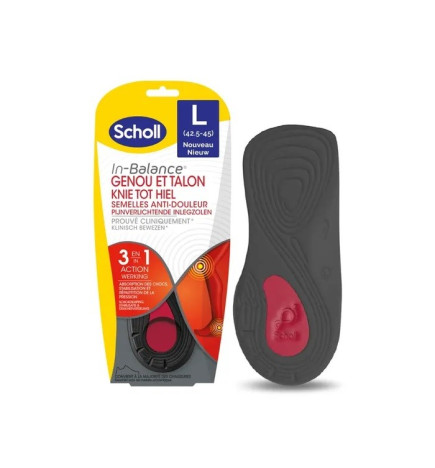 Scholl – ExpertSupport Semelles Anti-Douleur Genou et Talon 1 Paire (Taille : 42,5-45)
