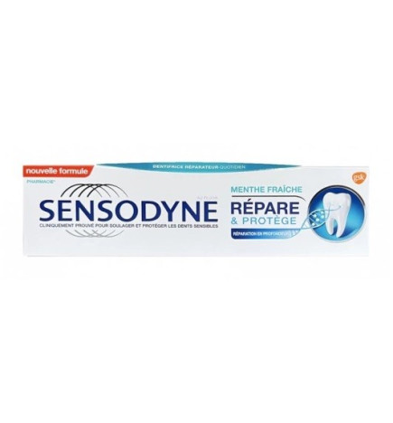 Sensodyne – répare & protège menthe fraîche, dentifrice quotidien au fluor pour dents sensibles, 75 ml