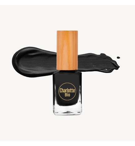 Charlotte Bio – Vernis à ongles couleur noir, 10 ml