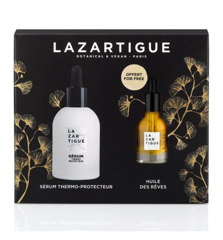 Lazartigue – Coffret Sérum d'Exception Thermoprotecteur 50ml + Huiles des Rêves Sèche Nourrissante 10ml Offerte