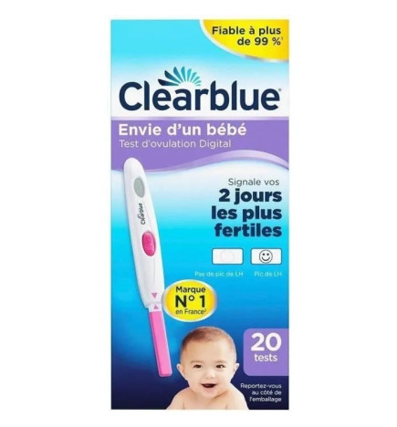 CLEARBLUE – Test d’ovulation digital, x20 unités