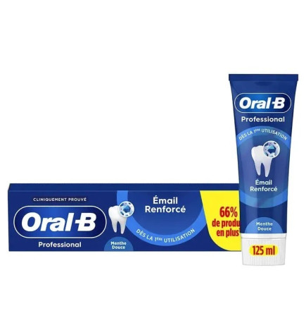 Oral-B – Dentifrice Professionnal Email Renforcé Menthe Douce, 125 ml