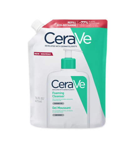 Cerave – cleanse visage recharge gel moussant, 473 ml