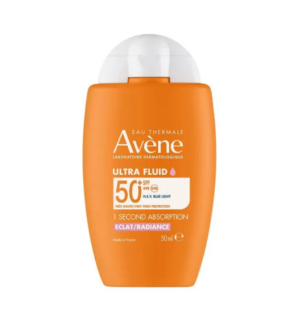 AVENE – Solaire Ultra Fluide SPF 50+ UVB UVA Lumière bleue, 50 ml