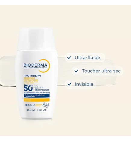 Bioderma – Photoderm Ultra-Fluide, solaire invisible SPF50+, 40 ml
