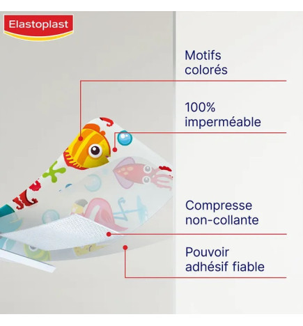 Elastoplast – Pansements Waterproof Enfants Imperméable x20
