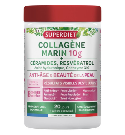 Super Diet – Collagène marin 10 g beauté de la peau, 210 g