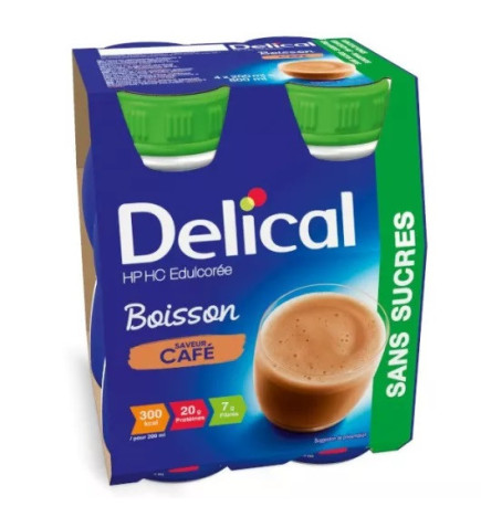Delical – Boisson HP/HC Edulcorée Sans Sucres Café 4x200ml