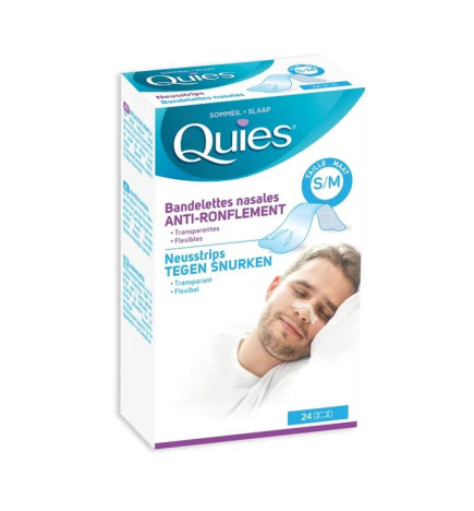Quies – Bandelettes Nasales AntiRonflement, Taille S/M x24