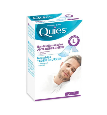 Quies – Bandelettes Nasales AntiRonflement, Taille L x24