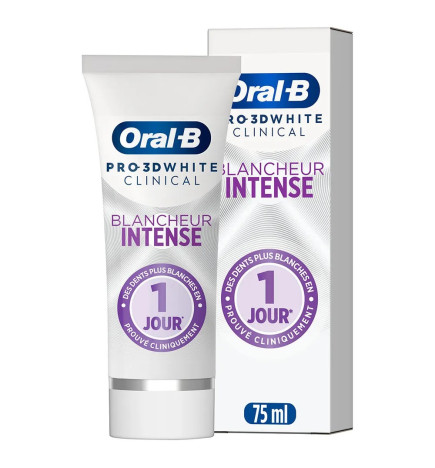 Oral-B – Dentifrice Pro 3D White Clinical Blancheur Intense, 75 ml