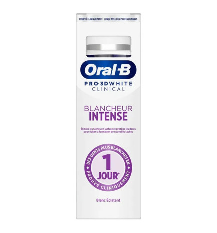 Oral-B – Dentifrice Pro 3D White Clinical Blancheur Intense, 75 ml
