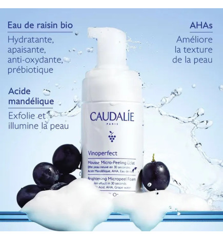 Caudalie – vinoperfect mousse micro-peeling éclat, 50 ml