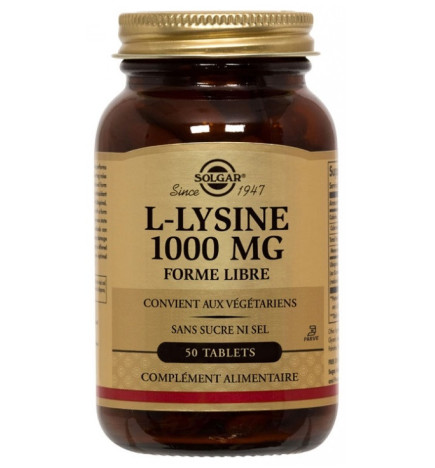 Solgar – L-Lysine 1000 mg, x50 comprimés