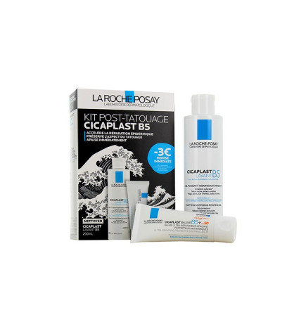 La Roche-Posay – Kit Post-tatouage Cicaplast Gel moussant + Baume ultra-réparateur