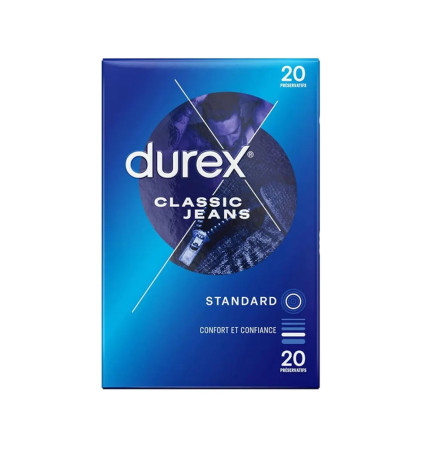 Durex – Préservatifs Jeans Classic Lubrifiés, x20