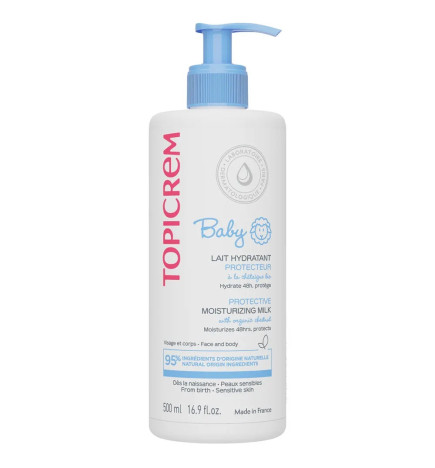 Topicrem – Bébé Lait Hydratant Protecteur Visage et Corps 500 ml