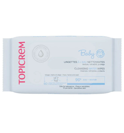 Topicrem – Bébé Lingettes Nettoyantes x60 Lingettes Compostables