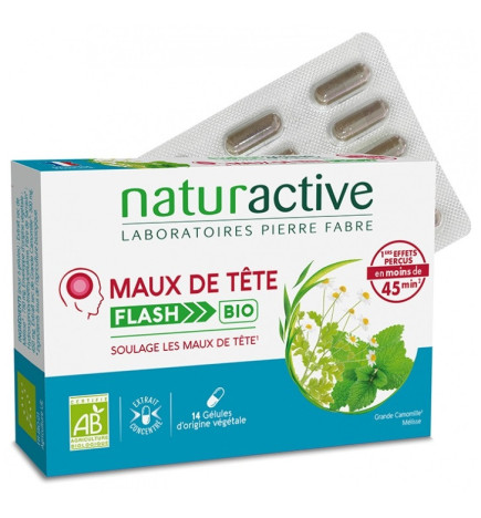 Naturactive – maux de tête flash bio, 14 gélules