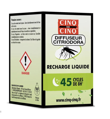 Cinq sur Cinq – Recharge liquide diffuseur Citriodora, 24 g