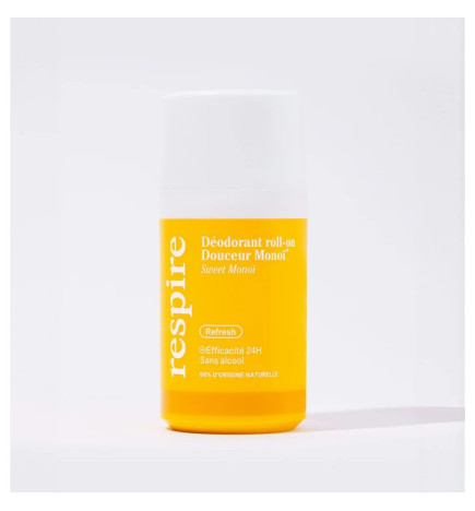 Respire – Déodorant Efficacité 24h Douceur Monoï Roll-On, 50 ml