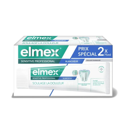 Elmex – Sensitive Professional Blancheur dentifrice dents sensibles, 2 x 75 ml