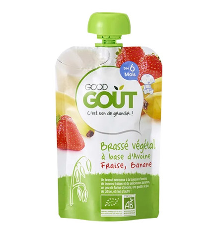 Good Goût – Brassé Végétal Avoine Fraise Banane – Dès 6 mois – 90g