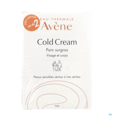 AVENE – Cold Cream Pain Surgras nettoyant nourrissant, 2 x 100 g